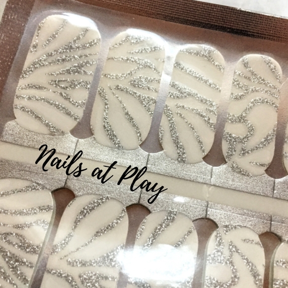 5 for $15 Nail Wraps- Silver Zebra (transparent) - Picture 3 of 6